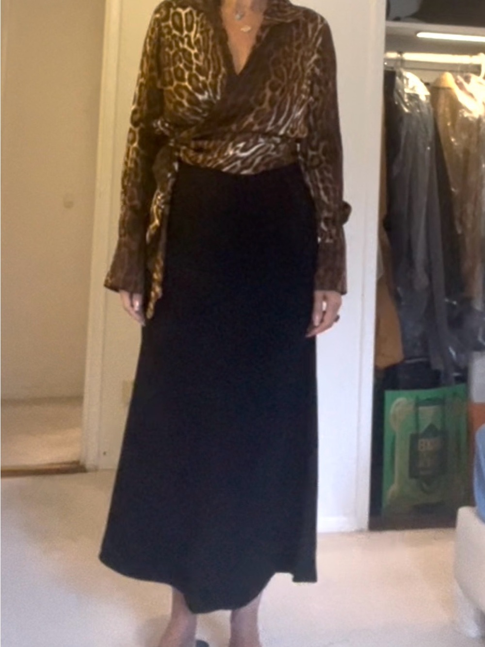 Zara Black A line Maxi Skirt - Sleek Long Silhouette size M